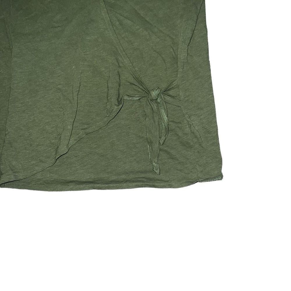 J BY JCREW Green 100% Cotton V-Neck Wrap Short Sleeve Top Size S - Picture 3 of 7